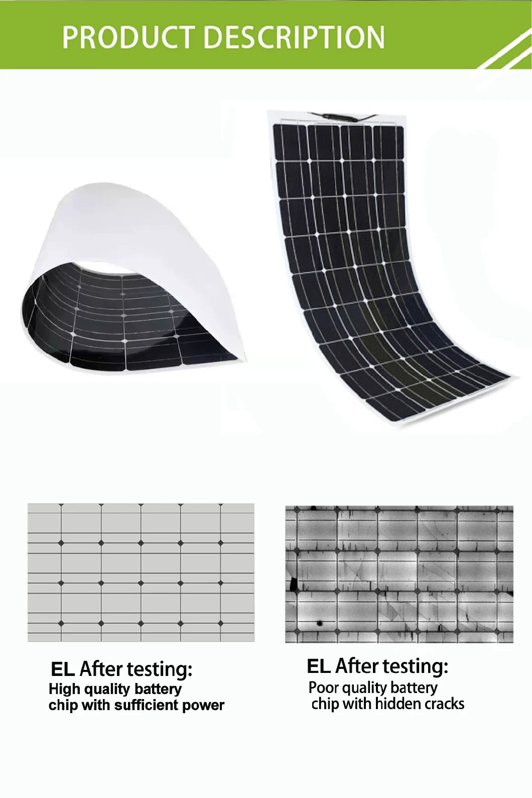 Esg Monocrystalline Cell Small Motorhome Parts 50watt Flexible Solar Panel Kits 50W 12V for RV Homes